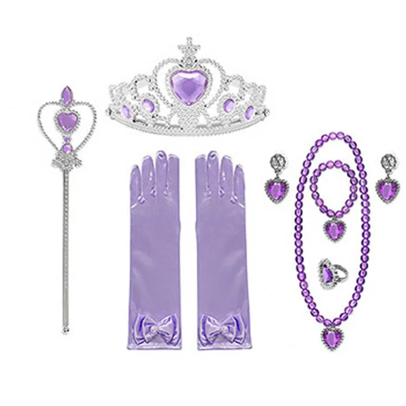 Accessories 2 От 4 до 12 лет, костюм принцессы Рапунцель для девочек тонкая длиной до лодыжки, вечерние костюмы с длинными рукавами для костюмированной вечеринки, детское платье с рисунком Рапунцель - Цвет: Accessories 2