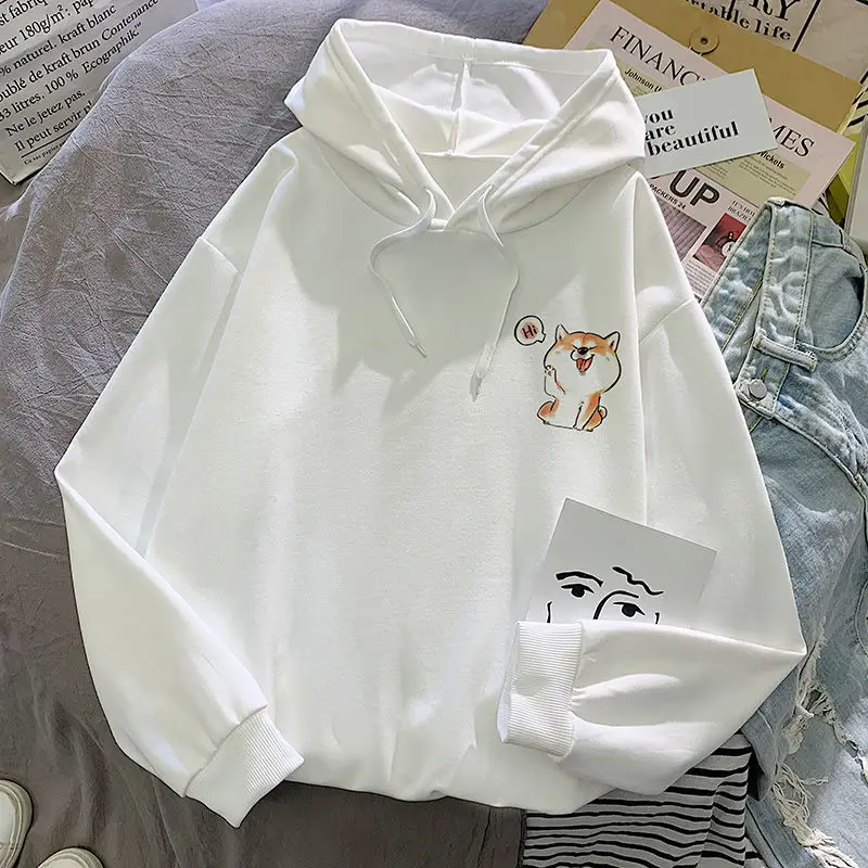 

Hooded Sweater Women Autumn 2021 New Korean Student Cartoon Cute Lazy Style Loose Top Coat Women