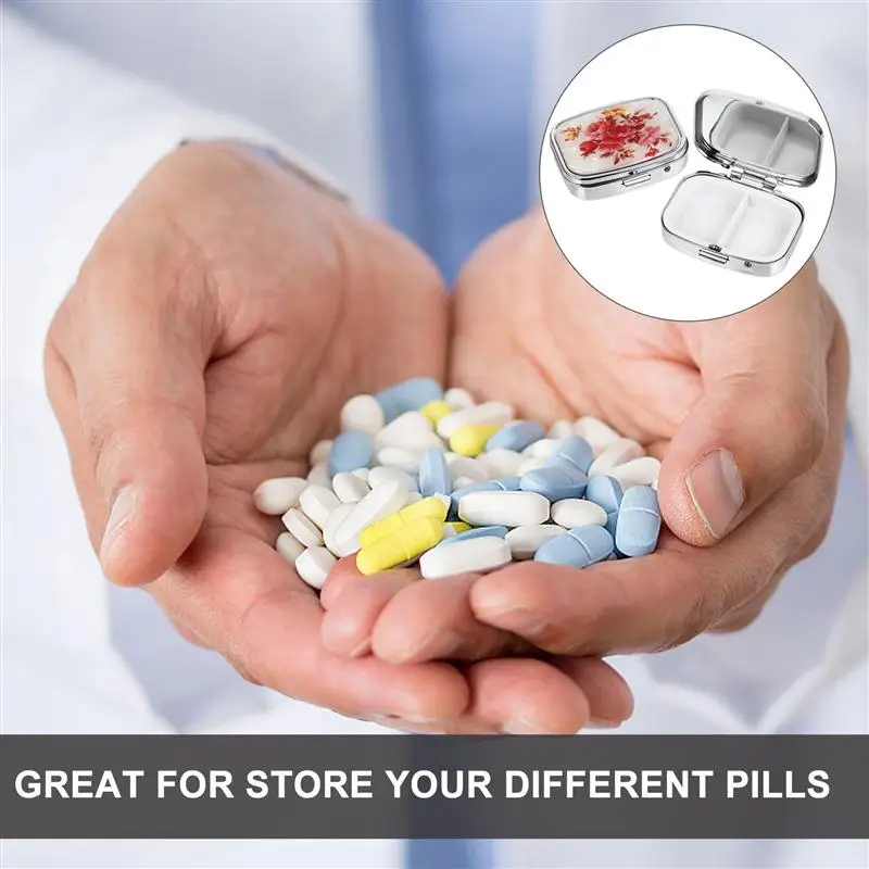 

2pcs Portable Pill Box Organizer Medicine Dispenser Compartments Medicine Pill Case Organizer For Home Travel(Random Pattern )