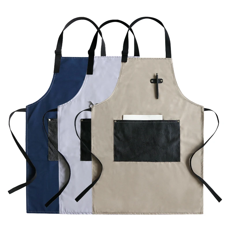 

Solid Canvas Master Apron For Kitchen Accessories Pocket Women Kitchen Apron For Hairdresser Adult Bib Baking Accessories 46454