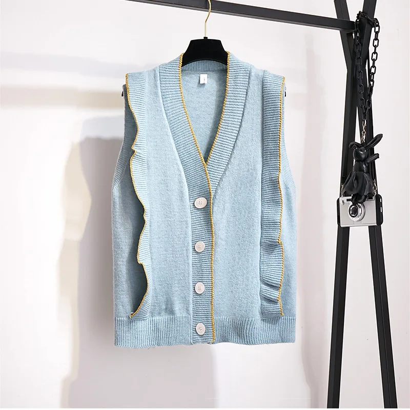 НОВЫЙ свободный свитер с v-образным вырезом жилет пальто комплект | Женская