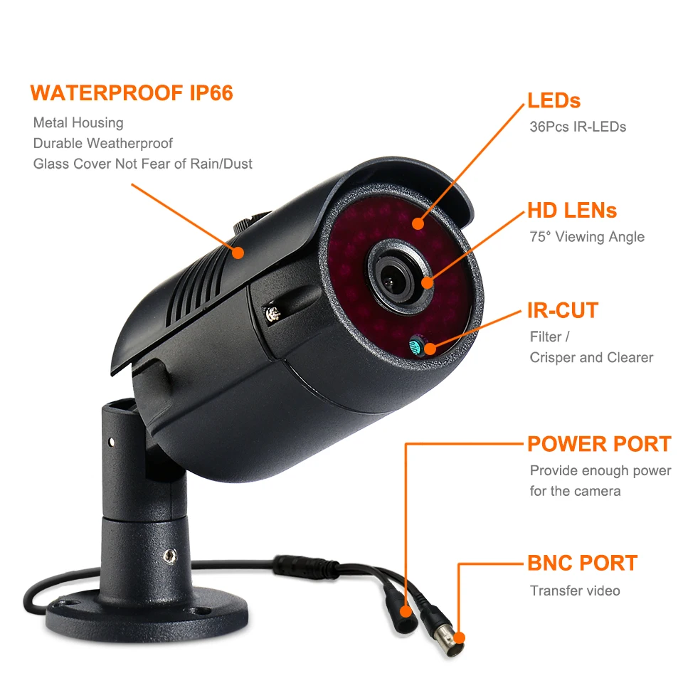 ANRAN Security Cameras System 1080P Video Surveillance Kit Home CCTV 8CH 2MP 8PCS Outdoor AHD Camera | Безопасность и защита