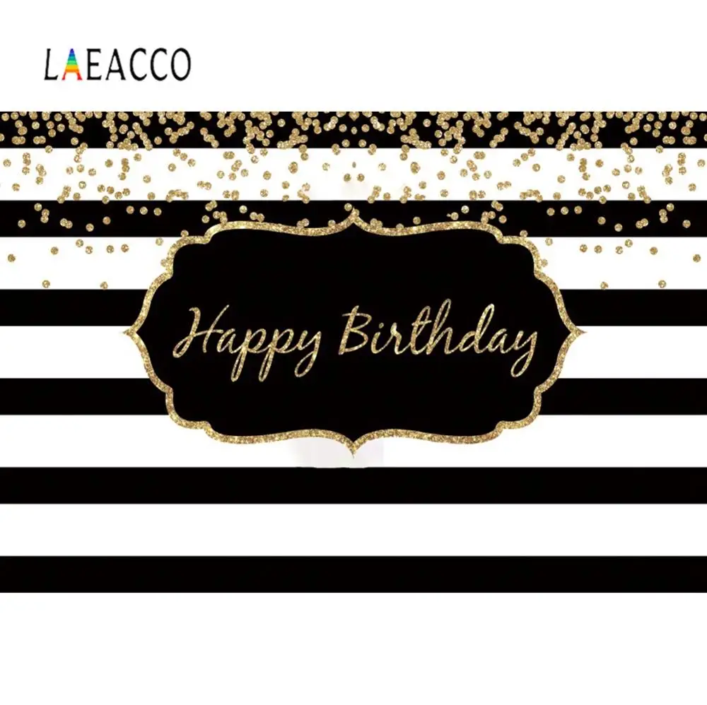 Laeacco Золотой Фон для фотосъемки с днем рождения в горошек на заказ плакат детской