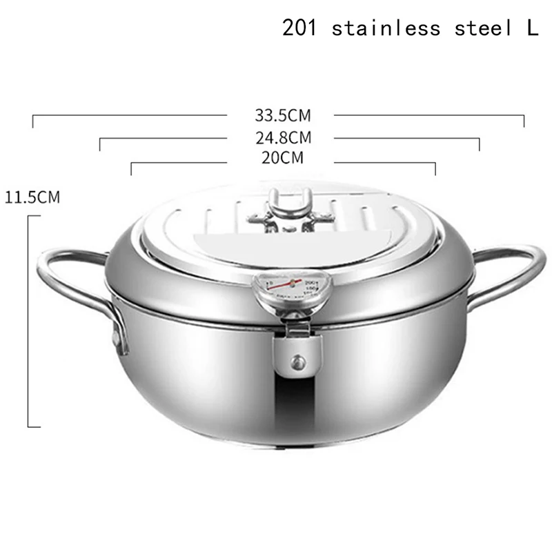 Японская глубокая сковорода с термометром и крышкой 2020 новая кухонная для жарки