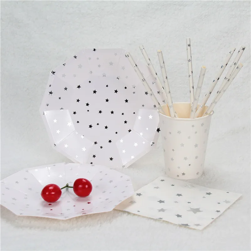 48 шт фольги Золотая Звезда бумажные стаканчики кофейные чашки питьевые Дети