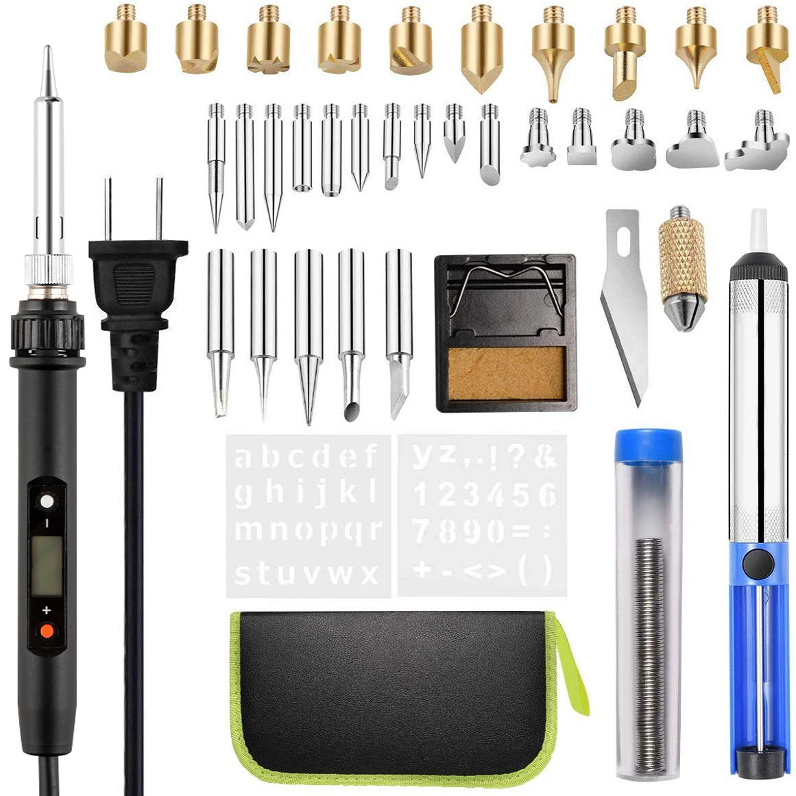 

Регулируемый паяльник 80 Вт, инструмент, ручка для пайки с тиснением по дереву, набор сварочных наконечников