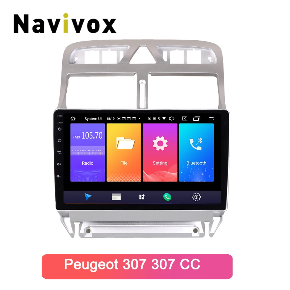 Navivox Android 9,0 " стерео Мультимедиа плеер для peugeot 307 2007 2008 2009 2010 2012 2013 авто радио gps навигации
