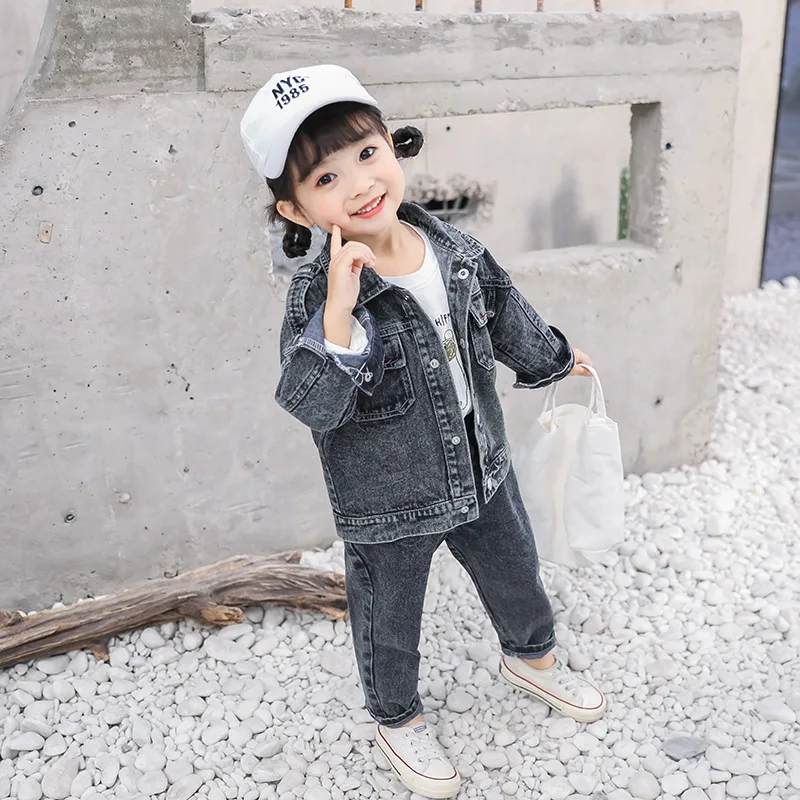 2pcs Boys &amp Girls Fashion Jackets Jeans Kids Clothing Set Denim Cow Style 1 3 5 7 8 Year Old 2020 Clothes OKS195005 | Детская одежда