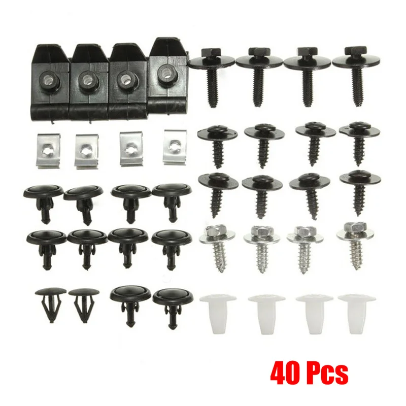 

40pcs Car Engine Undertray Cover Clips Fastener Bottom Shield Guard Screws for Toyota Different Sizes Mixed
