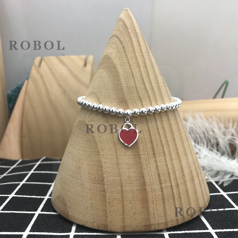 

High Quality Original 925 Sterling Silver Classic Heart Bracelet with Original Engraved Women's Jewelry Gift Free Shipping