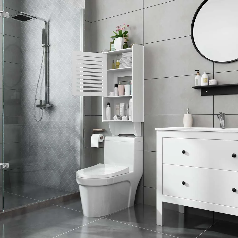 Водонепроницаемый непористый стеллаж для ванной комнаты над унитазом настенный