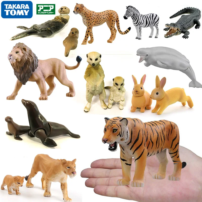 

Takara Tomy модель мальчика Когнитивная игрушка лев тигр коллекция диких животных