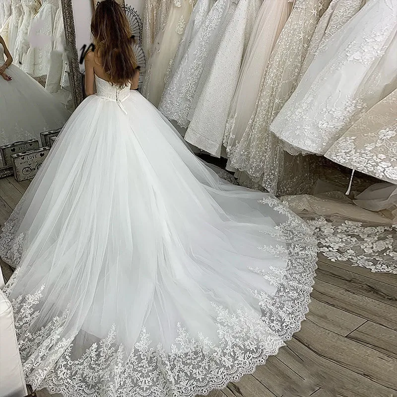 Vestido De Noiva Princess Sweetheart sleeveless Ball Wedding Dresses Lace Tulle Bridal Gowns 2021 vestido de casamento | Свадьбы и