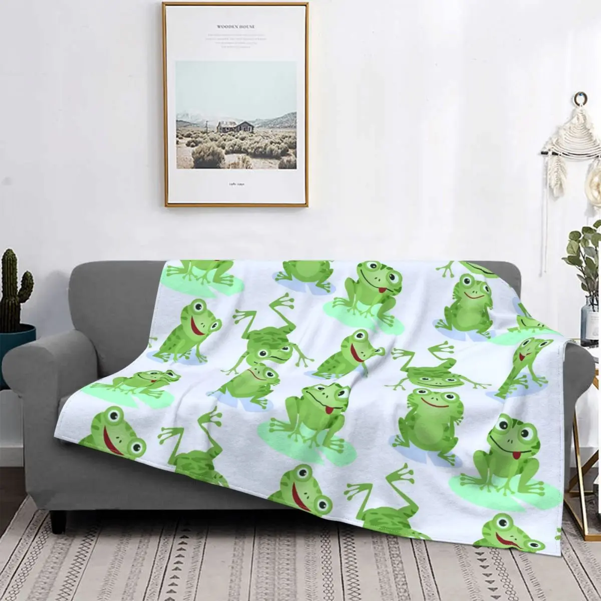 

Manta de rana de terciopelo para verano, manta de Animal multifunción, muy cálidas, para ropa de cama al aire libre