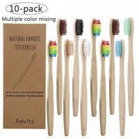 10pcs soft bristles bamboo toothbrushes eco friendly oral care tooth brush for travel dropship