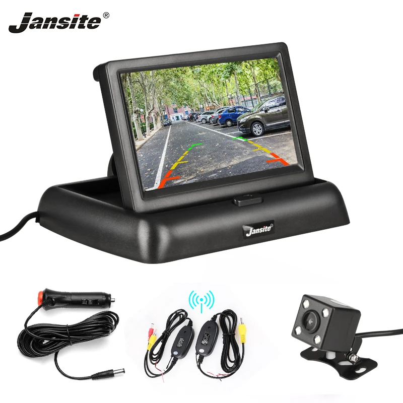 Jansite 4 3 &quotбеспроволочный автомобильный монитор TFT LCD заднего вида автомобиля
