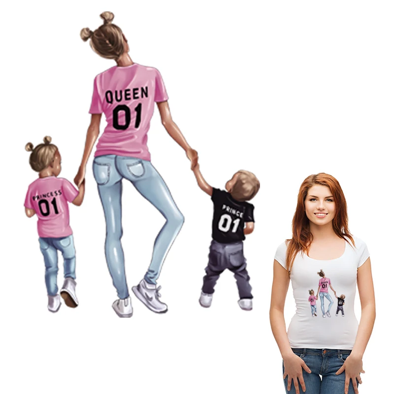 Термонаклейки с аппликацией для мамы и ребенка моющаяся одежда украшение одежды