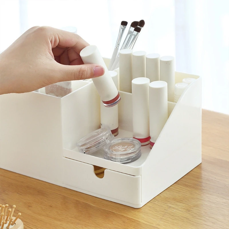 

Multifunctional Makeup Organizer Case Stationery Organizer Holder with Expandable Bookend Ideal for student Home Office