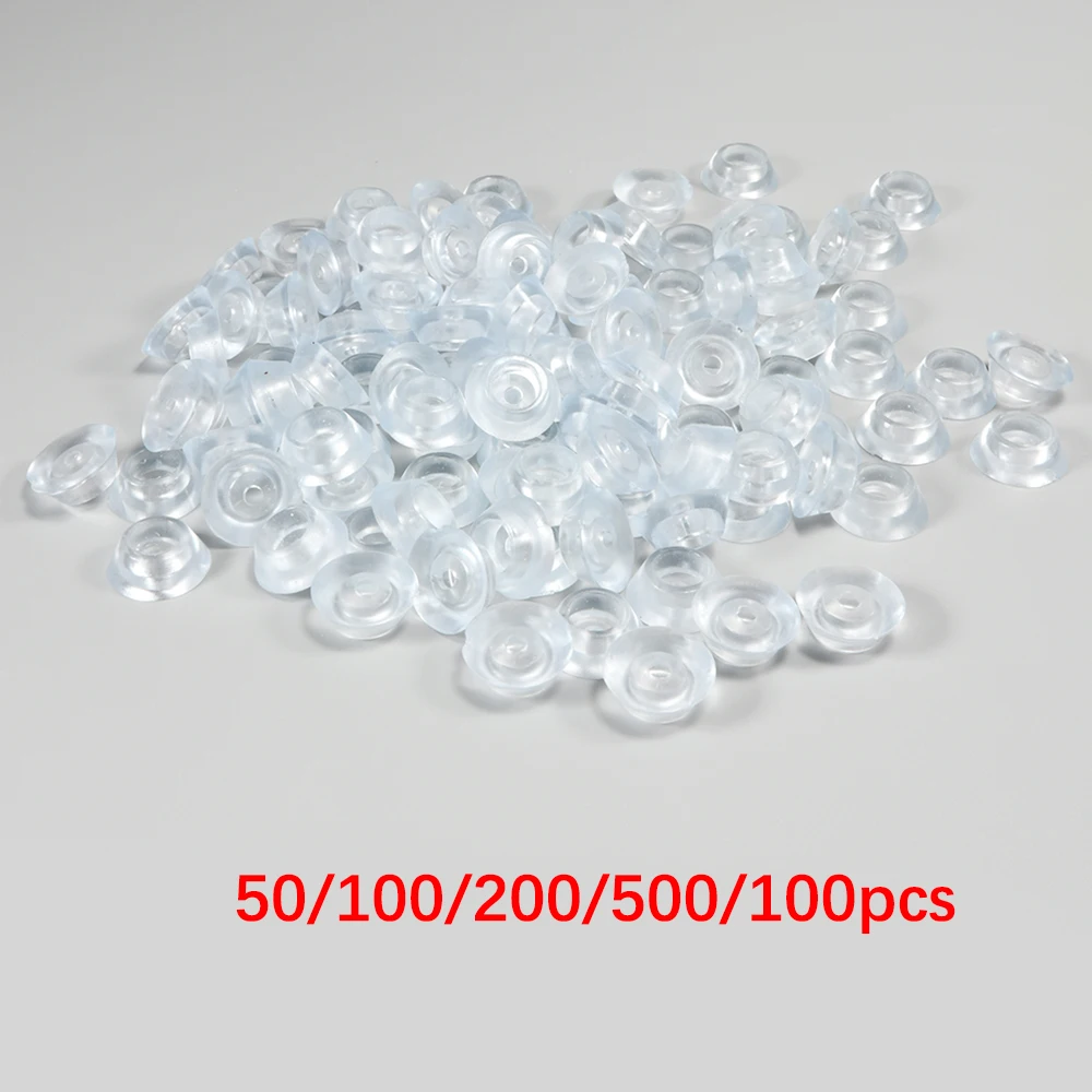 50/100/200/500/1000PCS Transparent Silicone 20x8x12mm Round Soft Anti-slip Foot Pad for Furniture Feet Chair Sliders Pads