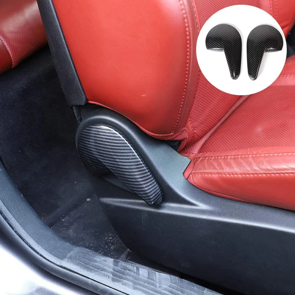 

Для Dodge Challenger 2015-2020 углеродное волокно для салона автомобиля регулировка сиденья ручка украшение крышка отделка автомобильный Стайлинг