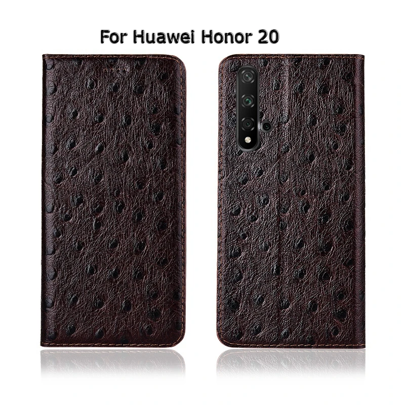 Чехол из натуральной коровьей кожи с текстурой страуса для huawei Honor 10 10i 20 20i Lite Pro 20 s, чехол с откидной крышкой и магнитной подставкой для телефона