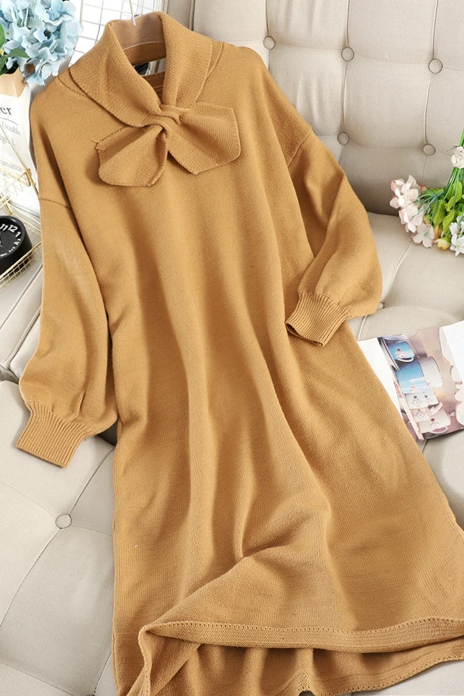 2019 Новая модная женская одежда трикотажное платье осень и зима популярное с