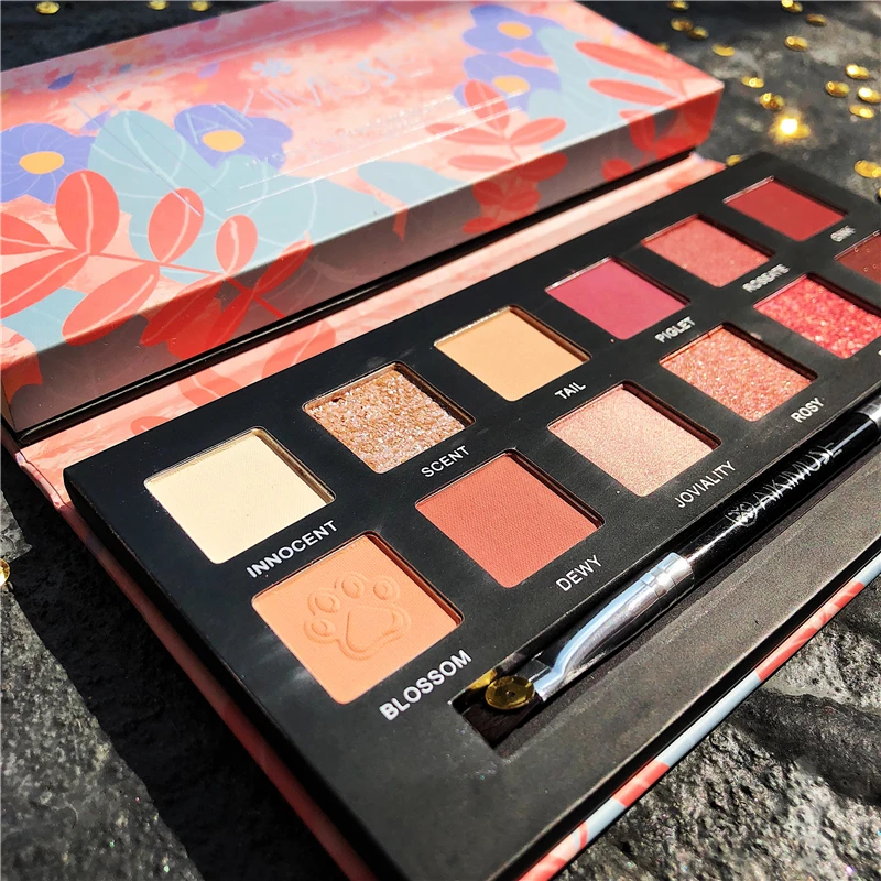 12 Color Cat Dog Metallic Diamond Eyeshadow Pallete Shimmer Matte Glitter Eye shadow Palette Pigmented Makeup Cosmetic |