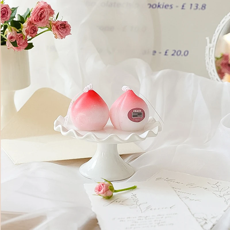 1pcs Artificial Peach Candle Romantic Cute Soy Wax Aromatherapy Small Scent Relaxing Birthday Wedding Party Gift Home Decoration | Дом и сад
