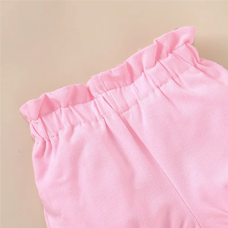 

Summer Newest Newborn Baby Girl Clothes Short Sleeve Ruffle Floral Print Tops+Shorts Headbands 3Pcs Outfits Summer Baby Clothes