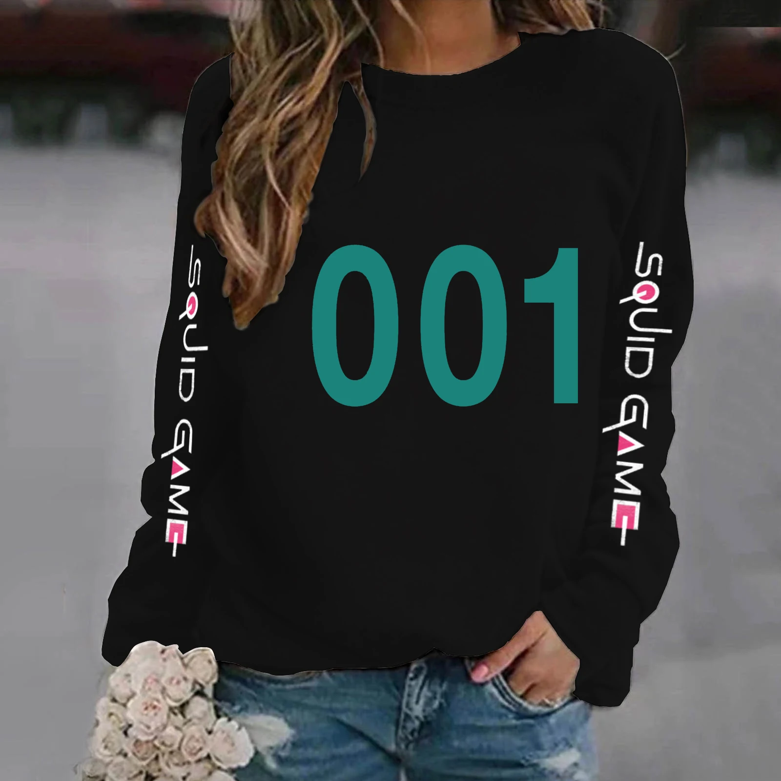

Squid Game Hoodies 2021 Fashion Men Women Costumes Cosplay Crewneck Sweatshirt Clothes Digital 001 Letters Printing Sweatshirts