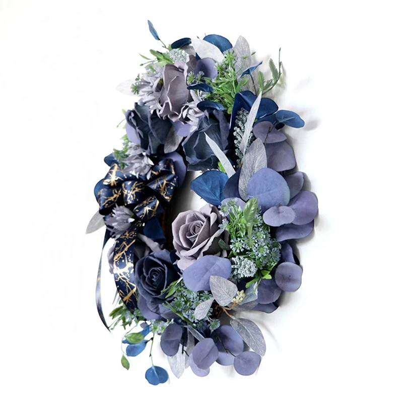 

Artificial Rose Flower Wreath Spring Summer Wreath for Front Door Wall Window Idyllic Outdoor Wedding Party Decoration