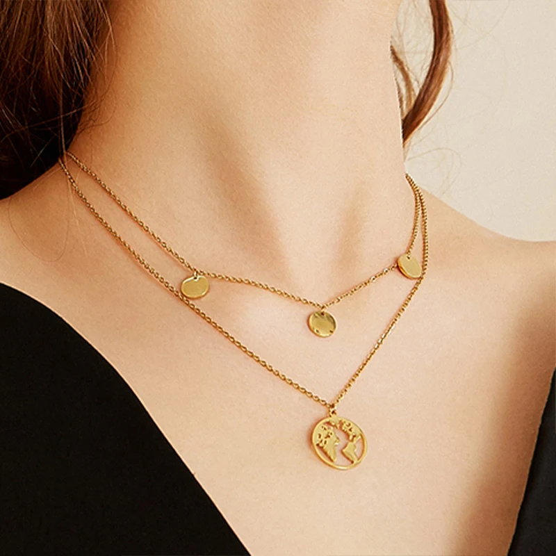 MWM boho multi layer necklace for women Party birthday wear jewellery moon coin pendant heart | Украшения и аксессуары