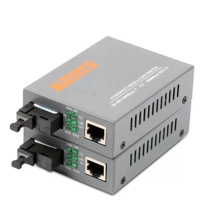 HTB-GS-03 A/B Gigabit Fiber Optical Media Converter 1000Mbps Single Mode Single SC Port 20KM External Power Supply
