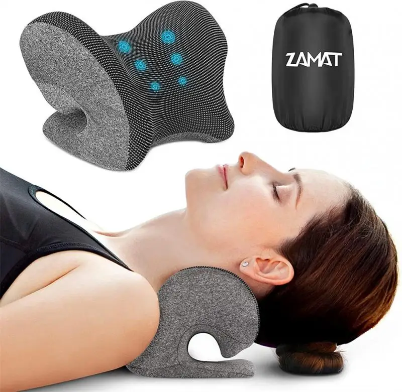 Neck Massage Pillow Cervical Traction Device Orthopedic for Pain Relief Spine Alignment Shiatsu Stretcher | Дом и сад