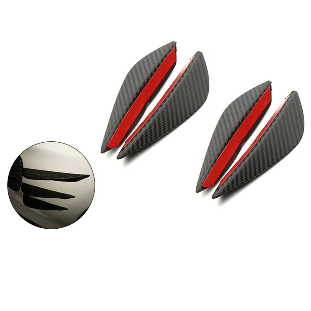 

4pcs Protective Fins Professional Accessories Universal Exterior Carbon Fiber Body Car Front Bumper Spoiler