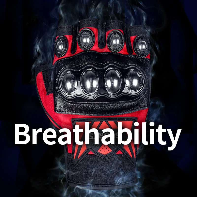 Мотоциклетные перчатки без пальцев для мужчин и женщин красные гоночные митенки