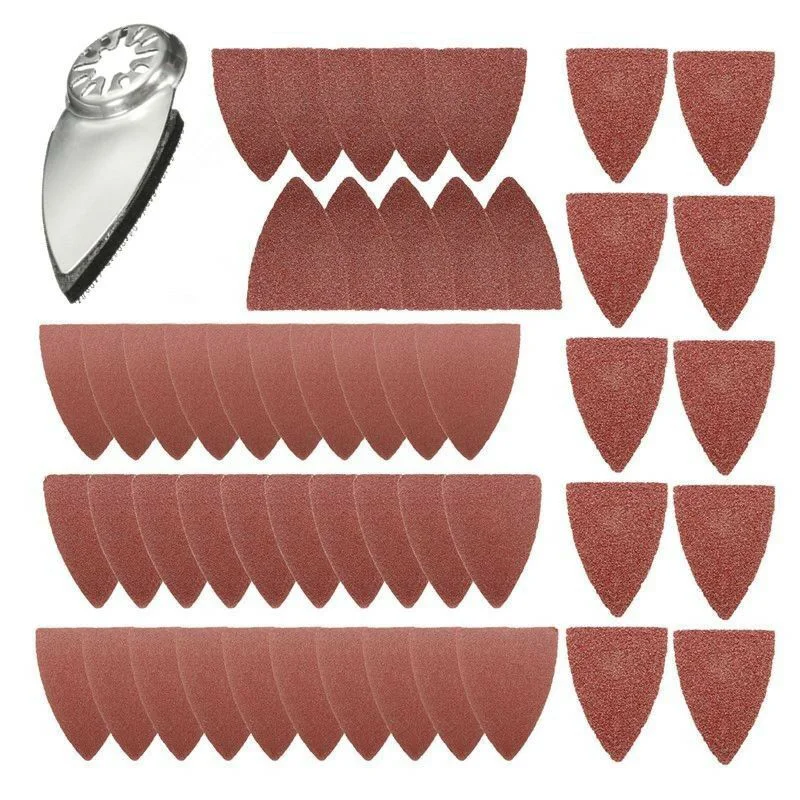 

51pcs Finger Sanding Sheets Paper Pads Sand Disc Kit For Oscillating Multitool Sandpaper Mix Sanding Paper Grinding Kit