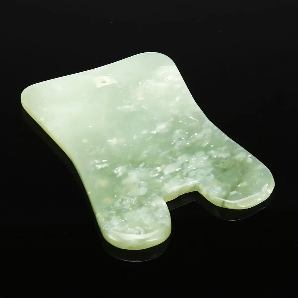 1 шт. натуральный зеленый нефрит гуаша доска массажный инструмент спа скребок для