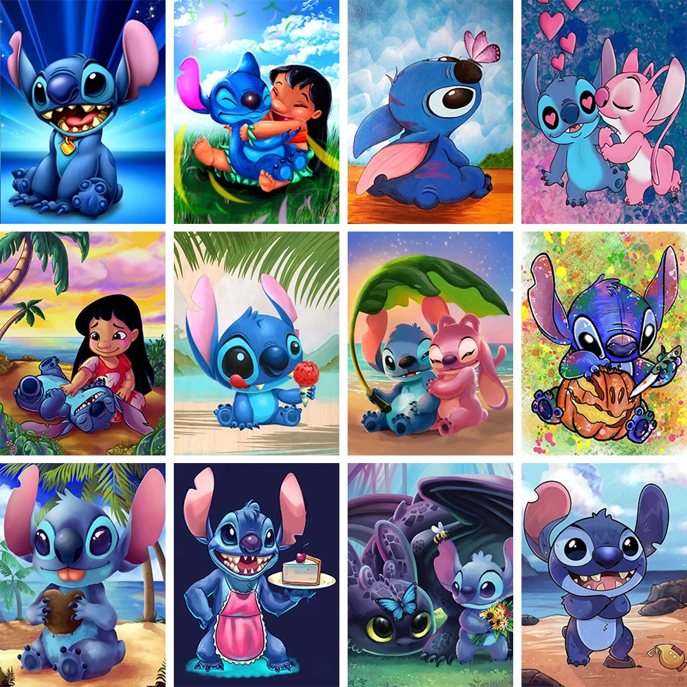 

Алмазная 5d картина «сделай сам», Новое поступление, мультяшная Вышивка крестиком, Лило и вышивка, картина из страз, аниме мозаика, детский Де...