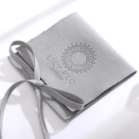 50pcs personalized logo jewelry pouches customize envelope bag chic small packaging microfiber business earings bags bulk