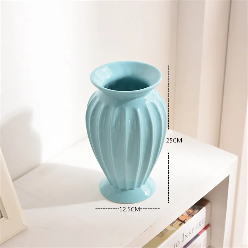 

Ceramic Decor Room Flower Vase Ornaments Creative Tabletop White Modern Minimalist Europe Style Home Christmas Decoration R706