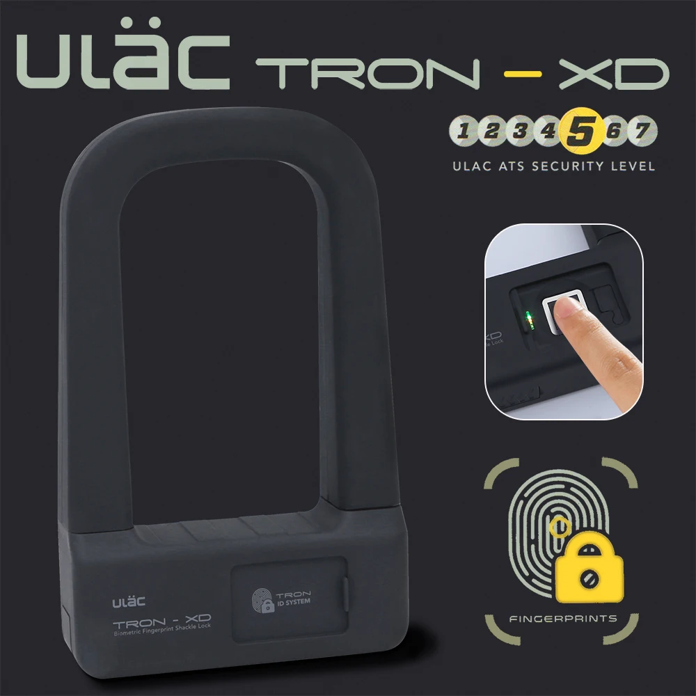 ULAC отпечатков пальцев велосипедный замок Противоугонный U Lock интеллигентая (ый)