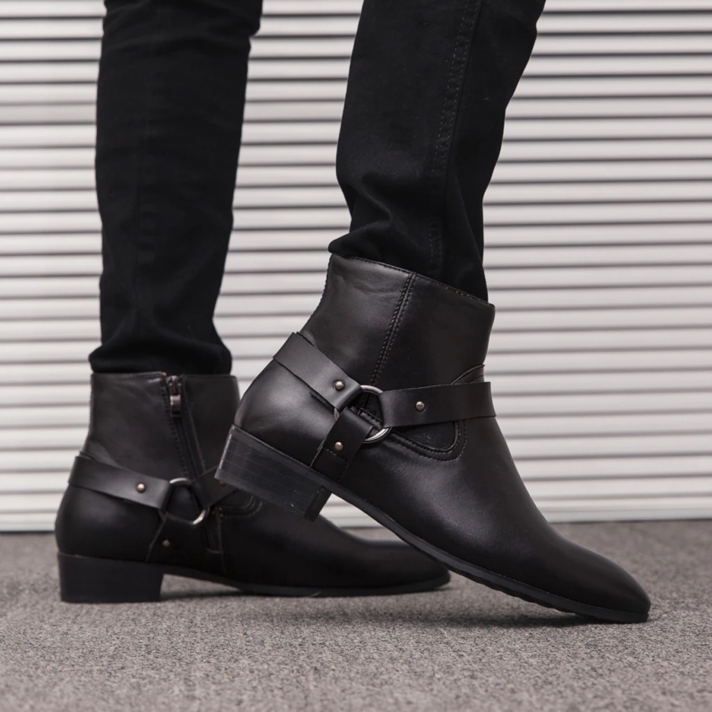 SAGACE/ботинки из искусственной кожи Мужская зимняя обувь Теплая Модные ботинки на