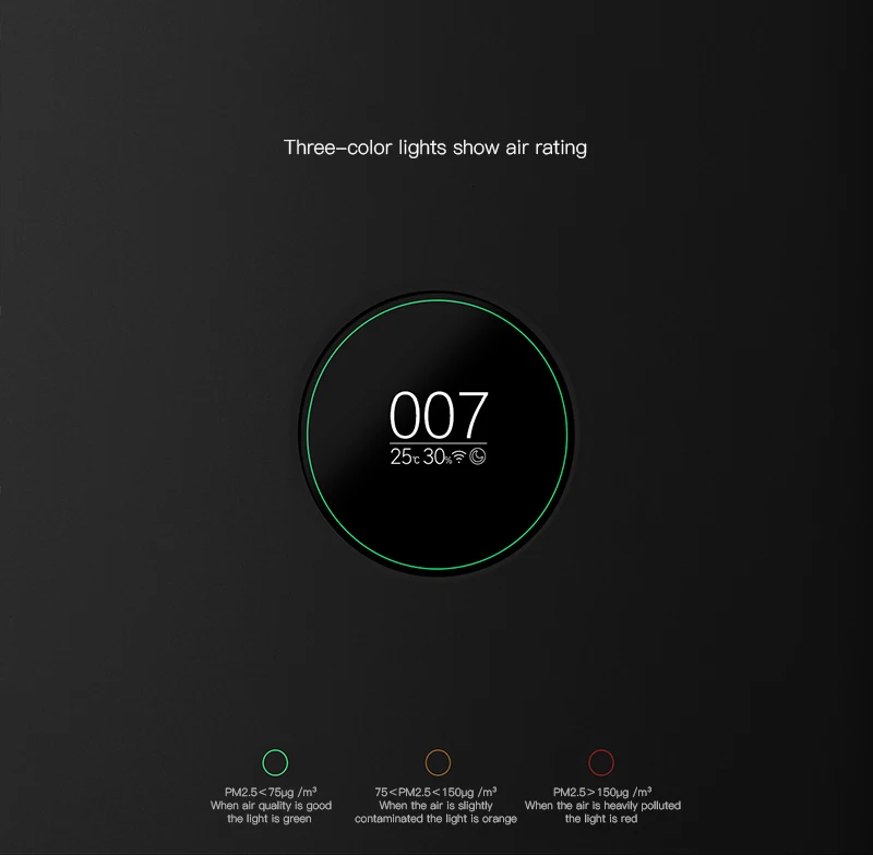 Xiaomi Air Purifier Pro Intelligent OLED Display CADR 500m3/h 60m3 Wireless Smartphone APP Control Household Appliances