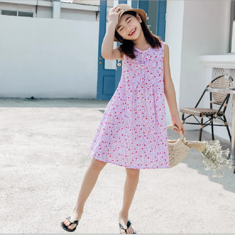 

Six Colours Girls' Summer Clothes New Korean Children's Summer Cotton Dresses Baby Western-style Skirts Girls Princess Dresses