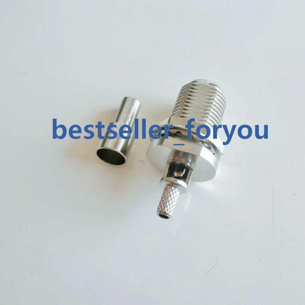 

F Female Nut Bulkhead Window Straight Crimp RG174 RG316 RG179 Cable RF Connector