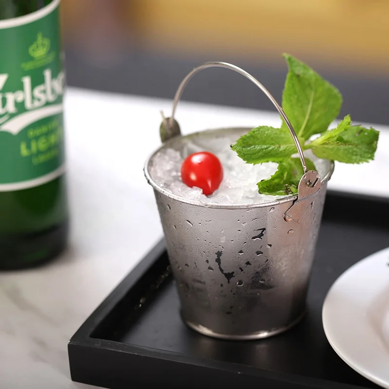 Бар 308 мл из нержавеющей стали серебряное вино шампанского маленькое ведро для