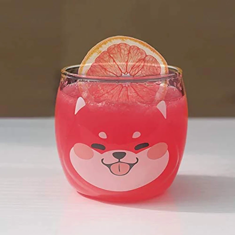 Shiba Inu Glass Cup Creative Funny Animals Dog Tea Milk Coffee Juice Drinking Glasses Cups 400ML | Дом и сад