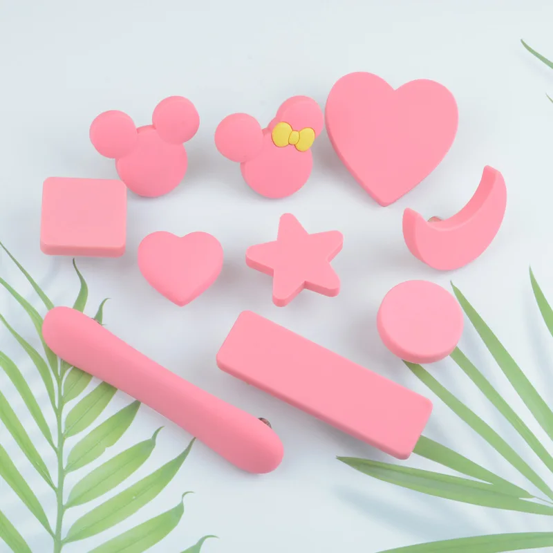 Детский мультфильм ручка шкаф дверные ручки розовый для ящика