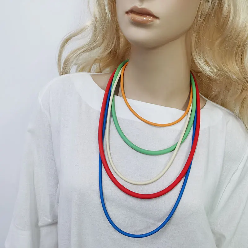 Yd & Ydbz Handgemaakte Multi-layer Lederen Touw Lange Kettingen Dames Punk Stijl Rubber Elasticiteit Kettingen Choker Vrouwen sieraden Yd & Ydbz Handgemaakte Multi-layer Lederen Touw Lange Kettingen Dames Punk Stijl Rubber Elasticiteit Kettingen Choker Vrouwen sieraden